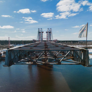 На Северном обходе Твери завершен четвертый этап надвижки пролетов моста через Волгу
